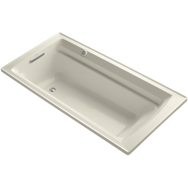 Archer 72" x 36" Drop  in Air Bathtub, Almond