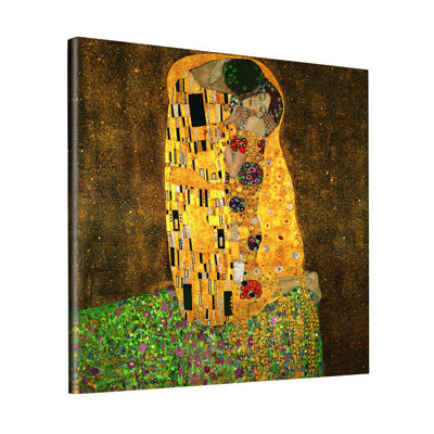 Impression sur toile encadrée, "The Kiss" par Gustav Klimt, art mural pour le salon, décorations de bureau à domicile