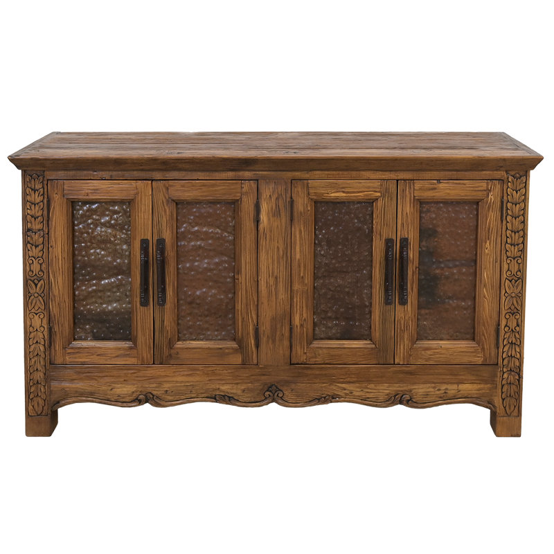 Console en bois massif 63 ", Brun clair