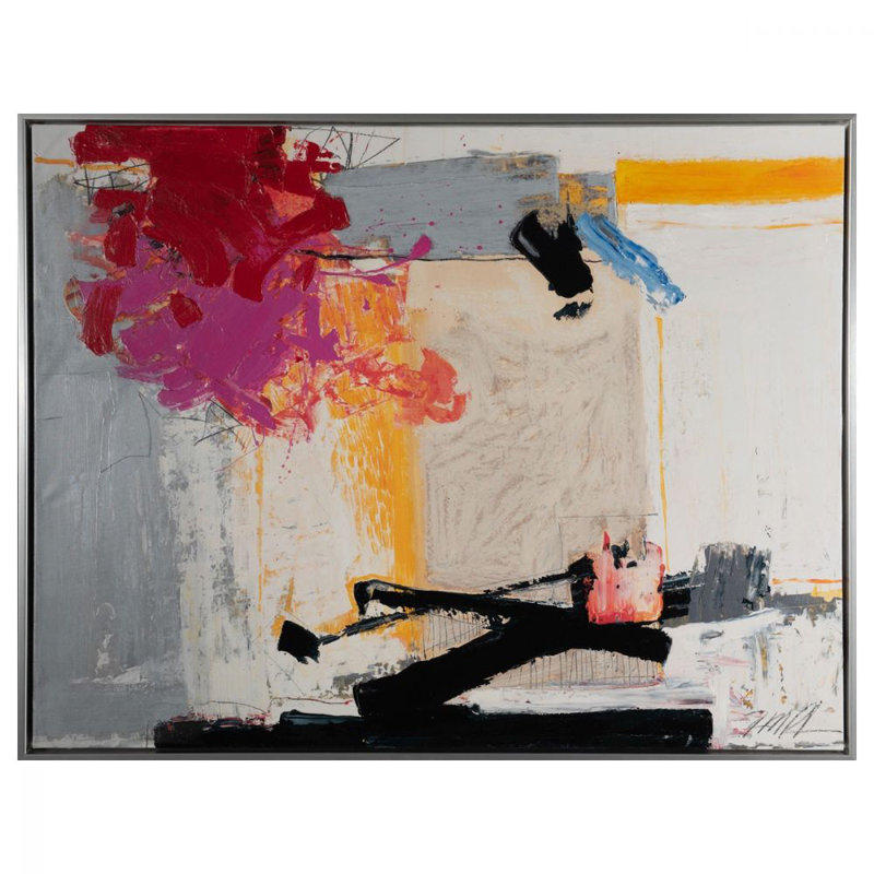 «Yellow Zone» par Robert Robinson - Peinture sur toile à cadre flottant