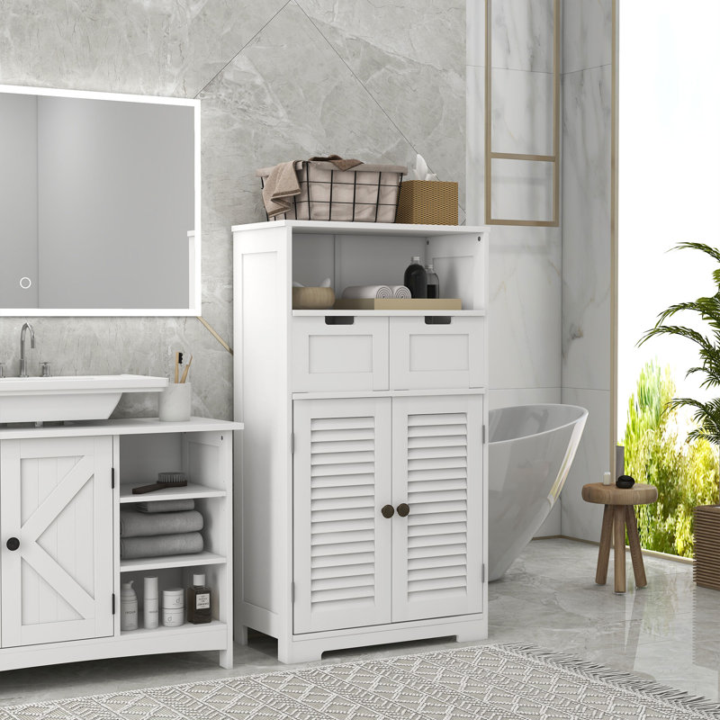 Anfernee Freestanding Bathroom Cabinet, White