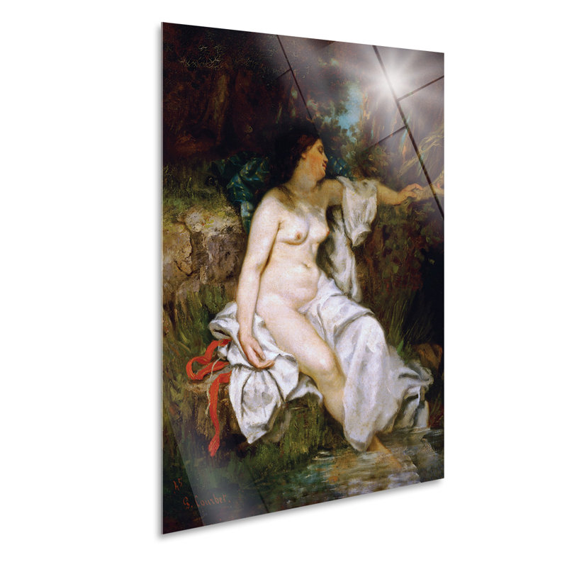 Bather Asleep At The Stream by Gustave Courbet - No Frame Print, Plastic/Acrylic, 100cm H x 70cm W