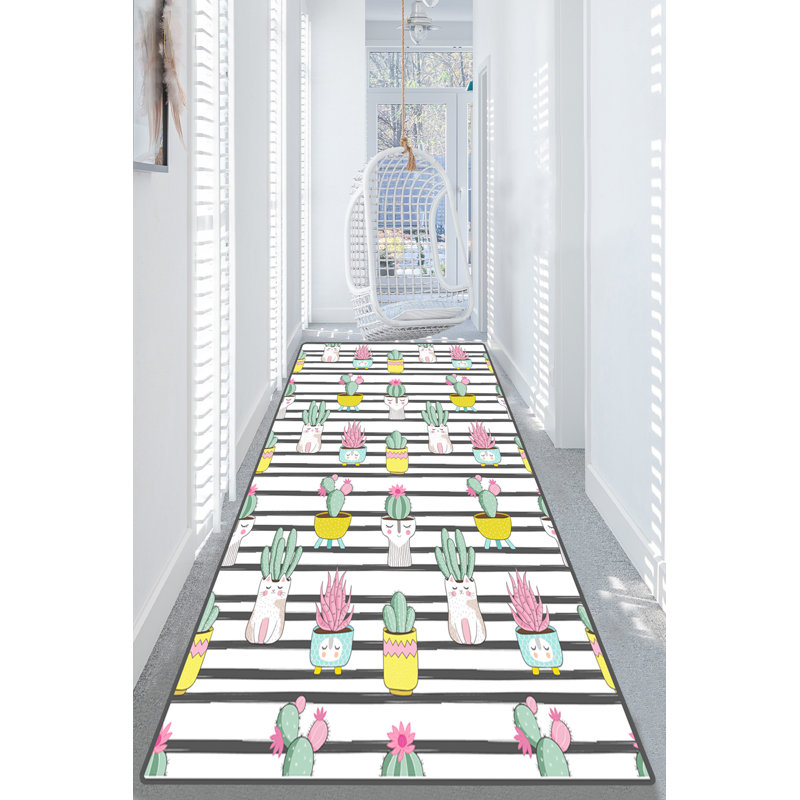 Antibacterial Non-Slip Hall Carpet, 4.9 x 6.6 ft | 100% Polyester, 0.4 in Pile Height, 700 g/m² | Machine Washable, Easy Care, Durable Design | Perfect for High-Traffic Areas, Stylish and Functional