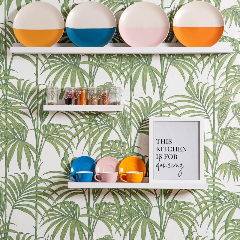 Harbour Housewares - Floating Picture Ledge Wall Shelves - White - Set of 3, 4.5cm H x 56cm W x 8.5cm D, White