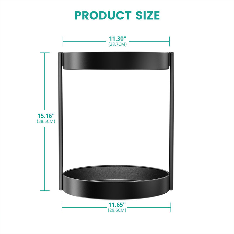 2 Tier Rotating Spice Rack With Storage Kitchen Bathroom