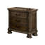 Table de chevet en bois massif naturel avec poignée en bronze et 3 tiroirs pour la chambre à coucher