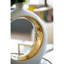 Vase rond 11 x 3,1 x 12 po, blanc / or