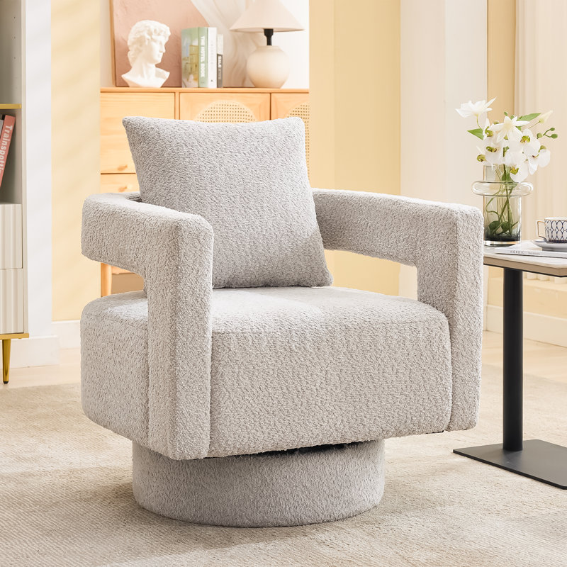 Chaise avec accoudoirs pivotants 29 po Loop, Gris chenille