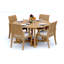 4 Seats 5 Pcs Grade-A Teak Wood Dining Set: 60" Round Table And 4 Lagos Arm Chairs #11LG1204-843277360