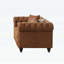 Canapé Chesterfield de 63,5 pouces de style contemporain, tissu technique avec boutons, accoudoirs cloutés et 2 coussins, revêtu d'un élégant matériau texturé-133426633