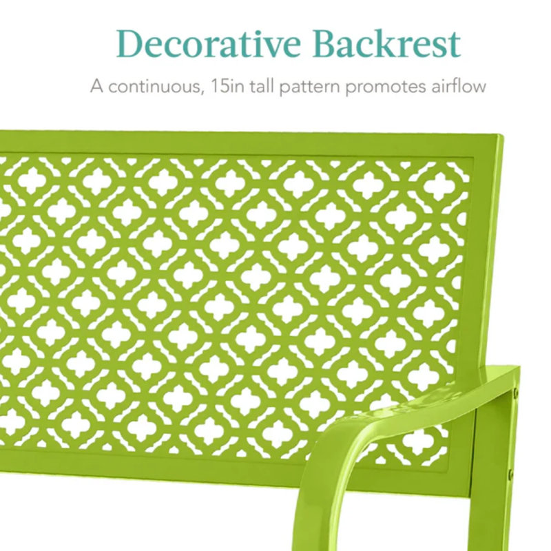 Steel Bench, Lime Green