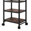 6 tablettes de rangement en bois à 6 niveaux, chariot de rangement roulant mince avec structure en métal, support pour plante robuste, étagère mobile étroite, tablettes de rangement empilables pour la cuisine, la salle de bain, la salle de lavage, le