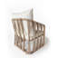Chaises en rotin PE tissées à la main avec coussins et structure en métal Piero