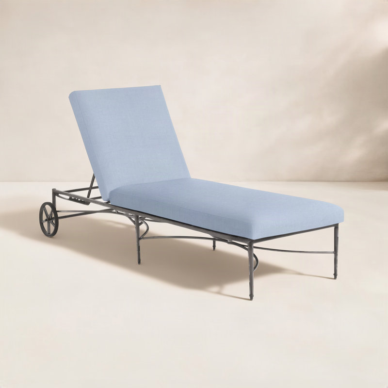 Roma Aluminum Chaise, Arbor Chambray, Welt