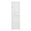 Grande armoire de rangement pour salle de bain, armoire de rangement autoportante avec tiroir et tablette réglable, panneau de fibres à densité moyenne avec finition peinte
