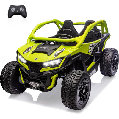 24v 10ah 2 Seater Power Wheels For Big Kid, 4wd/awd Largre Kids' Electric Vehicles With Remote Control, Utv Ride On Car For Kids, Eva Tires, 4 Spring Absorbers
