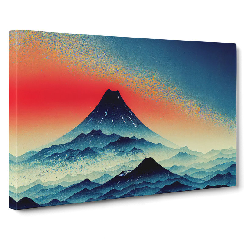 XXX-H1022-WF-8611X Sunset Japanese Mountain Painting Vol.3 - Wrapped Canvas Print