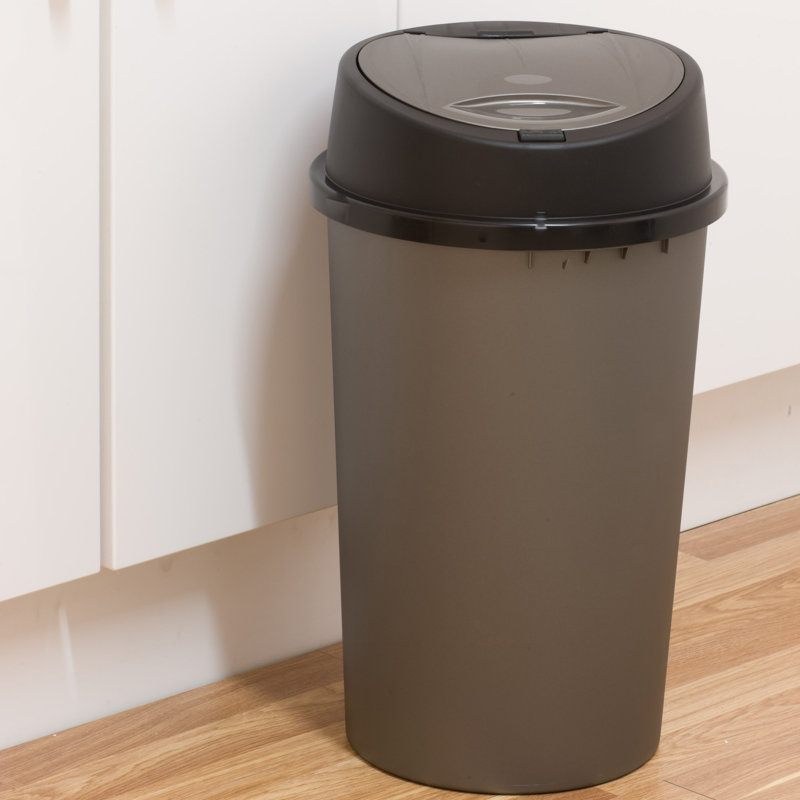 Plastic Touch Top Waste Bin - 189.27L, Gray