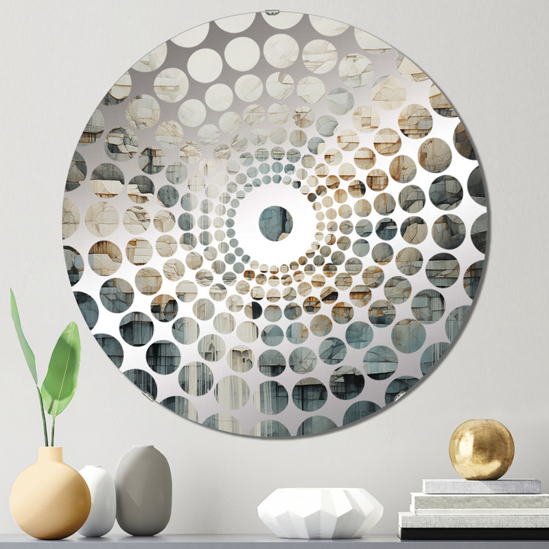 Farhadbek - Miroir décoratif à cercles concentriques, 23,6 po x 23,6 po