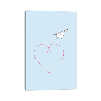 Paper Plane And Heart I by Nouveau Prints - Wrapped Canvas Gallery-Wrapped Canvas Giclée