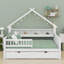 Woodhouse Platform Beds With LED, Storage Shelves, Drawers And Guardrail-366548719