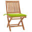  Patio Chairs 2 Pcs With Bright Green Cushions Solid Teak Wood