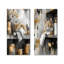 Light Grey Colour Feline Laundry Day I - Cat Wall Art 2 Pieces Set-1307443593-1307443585
