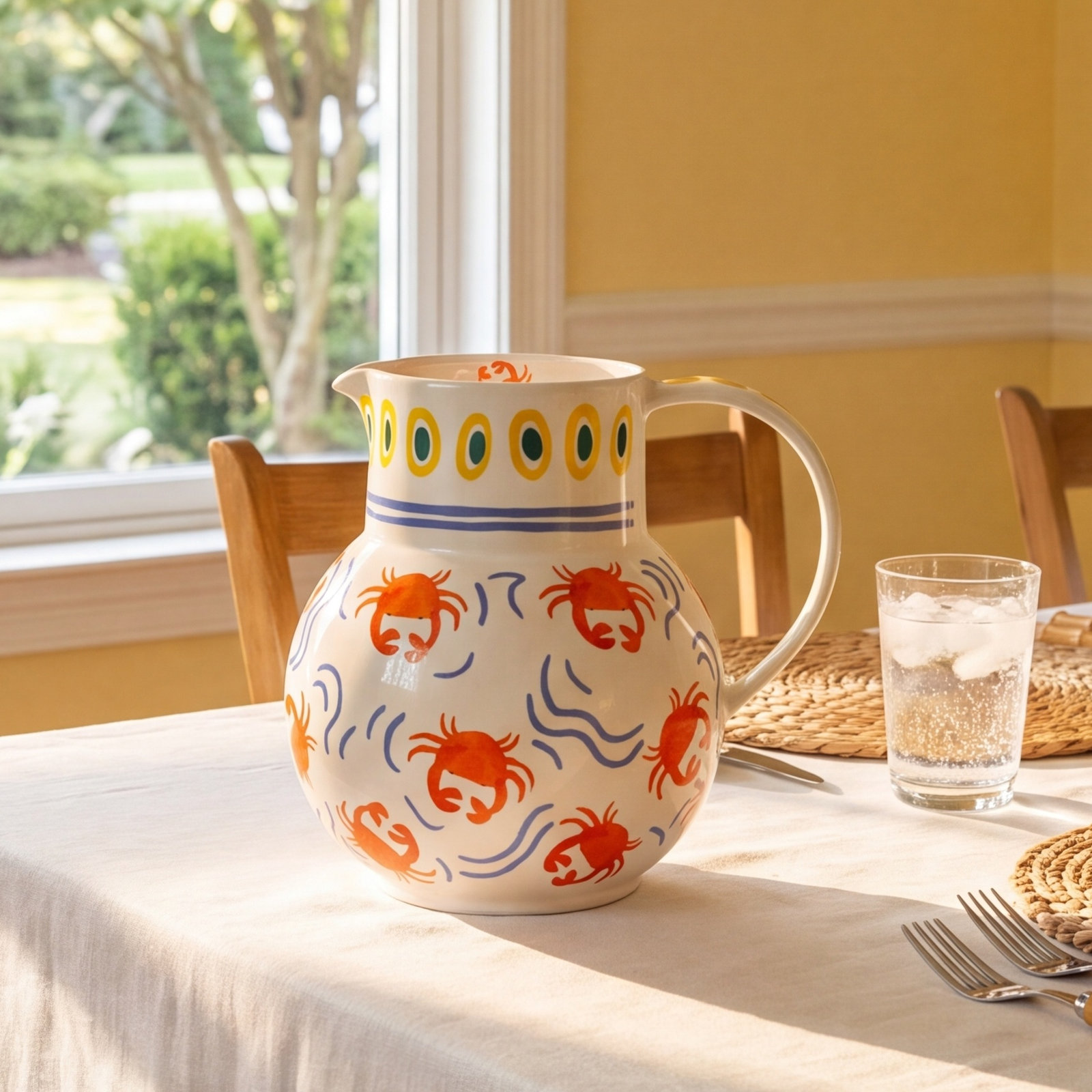 Summer Bliss 201.25oz. Stoneware Pitcher