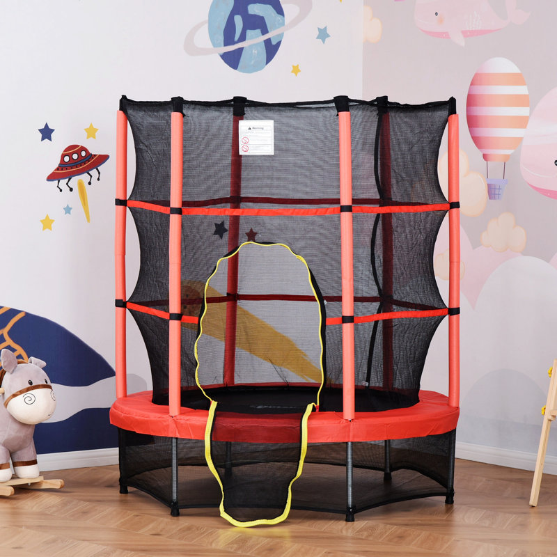 Trampoline avec filet d'enclos, conception sans ressort, coussin de sécurité et cadre
