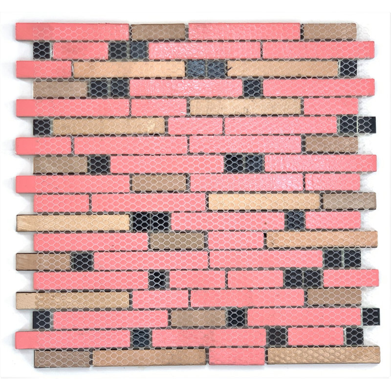 Carreau de mosaïque linéaire en métal / verre 0,6 po x 4 po