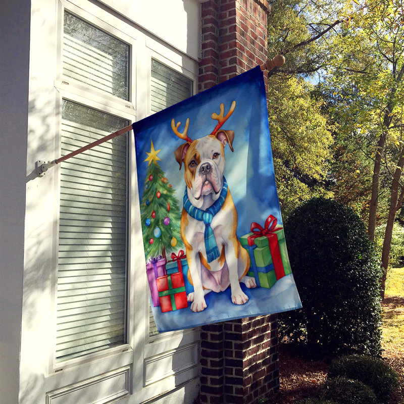 Drapeau de Noël maison de renne, Bouledogue américain