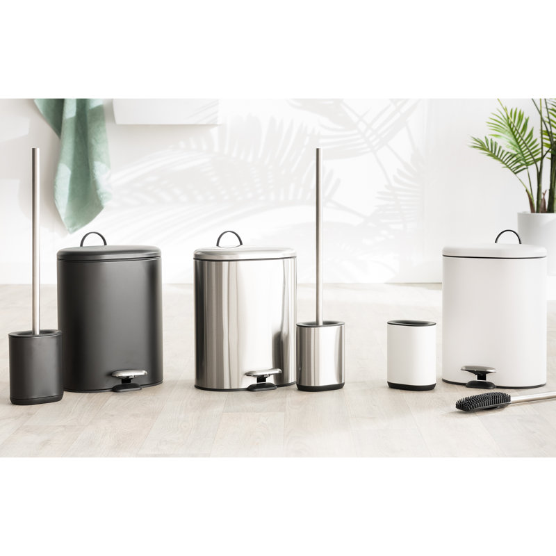 Siliflex Steel Step On Kitchen Trash Can - 6L, White