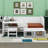 Wooden Twin Size Bed Frame With Desk, Open Shelf & Storage Lockers-1951916771