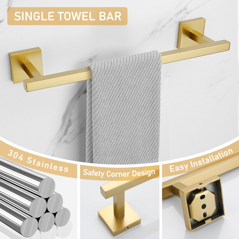 5 Piece Bathroom Hardware Set (set Of 5), Brushed Gold