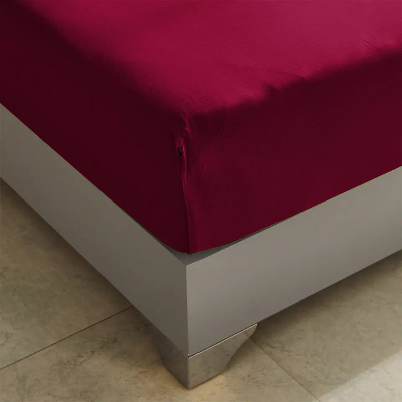 Lall Microfibre Brushed 25cm Deep Fitted Sheet, Single (3'), Red