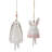 Set of Four 7" Pink And White Resin Hedgehog Model Bell Tabletop Sculpture