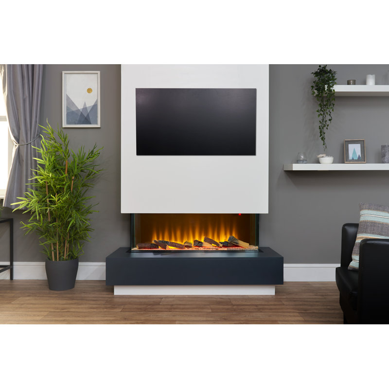 Recessed Wall Mounted Electric Fire, 49cm H x 105.4cm W x 23.5cm D