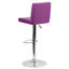 Tabouret de bar contemporain en vinyle à hauteur réglable avec dossier à panneau et base chromée Winnols-15480272