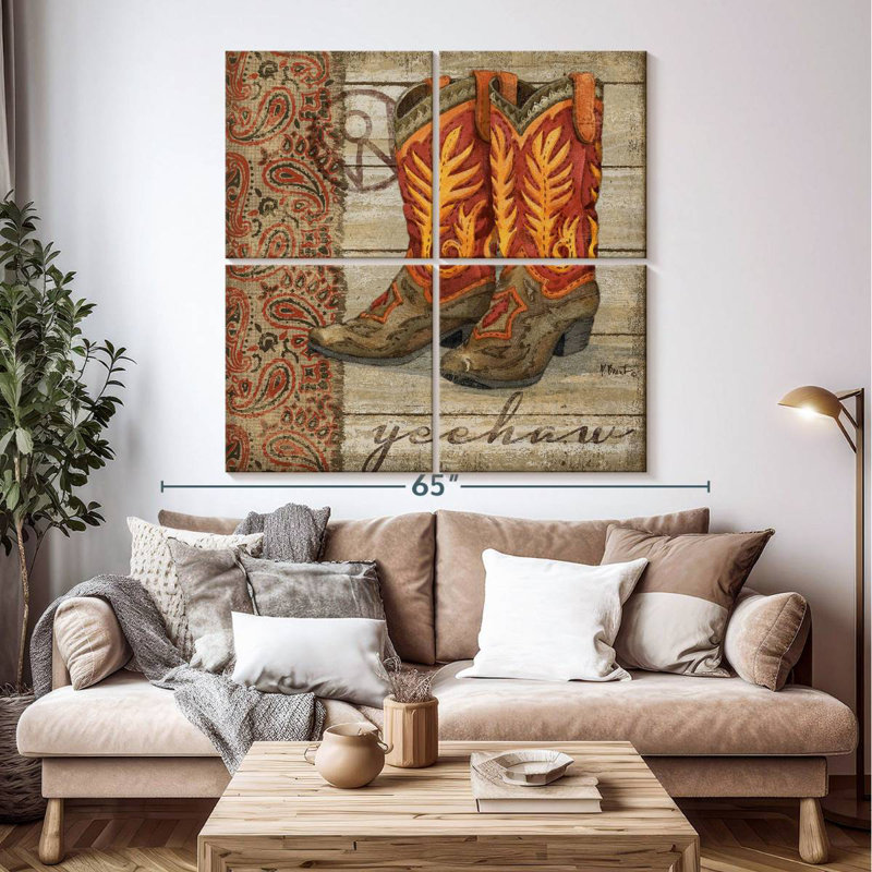 Lelar Wild West Boots I, 50" H x 50" W