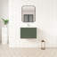 Ensemble de meuble-lavabo mural simple 30 po avec comptoir en céramique blanc vert forêt et tablette gauche Aurilla-863490343