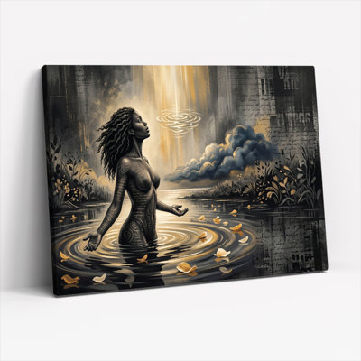 Art mural sur toile Gallery Wrap pour le salon, la chambre à coucher, le bureau ou le vestibule - Décoration murale décorative avec eau mystique