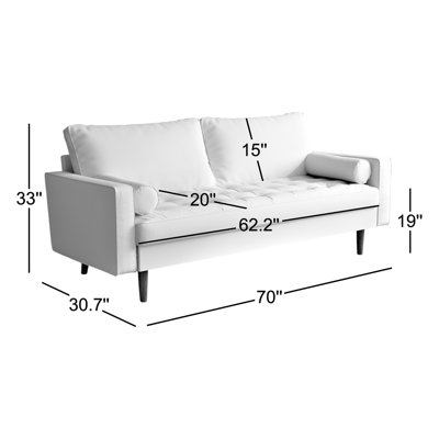 70'' Faux Leather Sofa