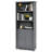 Standing Wooden Bookcase with 3 Tier Open Book Shelving and Double Doors-562250613
