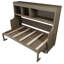 Lit escamotable simple avec bureau et tablettes de rangement, gris délavé-603206744