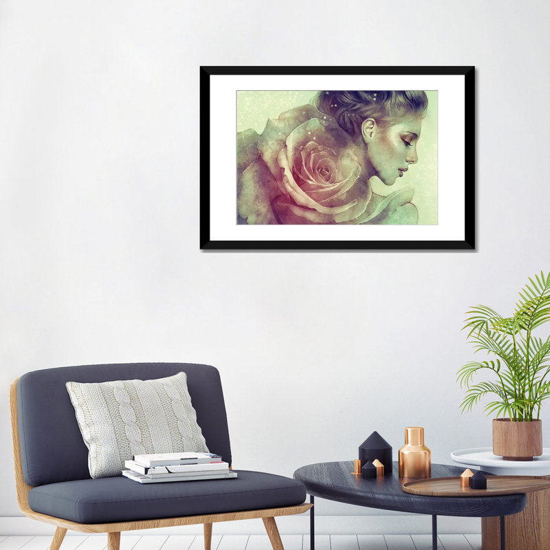 Juin, impression sur toile tendue, H 24 po x l 32 po x P 1 po, Papier avec cadre noir, Blanc