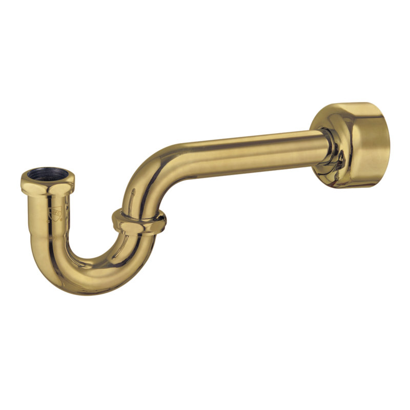 Kingston Brass Circlet 1-1/4-inch Brass P-Trap, 18 Gauge, Brushed Brass