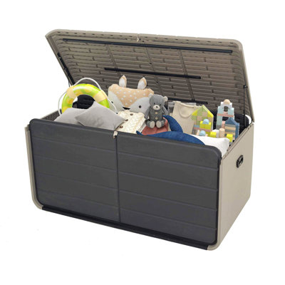 Deck Box 160 Gallons, Outdoor Storage Box, Lockable and Waterproof Patio Outside Storage Box for Patio