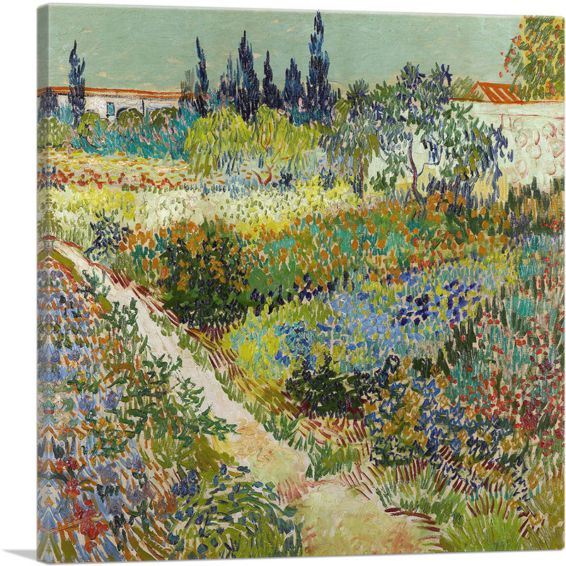 «Garden at Arles 1888» par Vincent Van Gogh, reproduction d'art sur toile tendue, H 36 po x l 36 po x 1,5 po