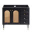 36" Bathroom Vanity With Ceramic Basin, Rattan Bathroom Storage Cabinet With Two Doors And Drawer-993115376