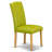 5 Piece Dinette Set Includes a Round Dining Table with Pedestal and 4 Autumn Green Faux Leather Upholstered Parson Chairs, Oak-1112235913-1112235910-1196936575